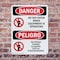 Signmission Do Not Enter When Equipment Is Bilingual Danger Sign, Plastic, 7in W x 10in L, 2PK OS-2PACK-DS-P-710-VS-1138 - alternate 3